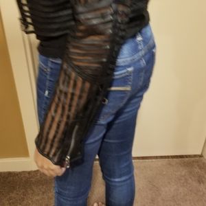 Jacket, see through, black size m/l